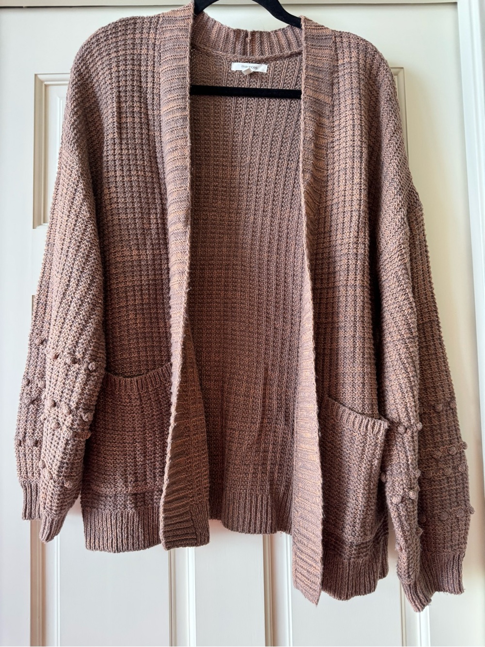Maurices Open-Front Chunky Knit Cardigan - Dusty Rose Brown